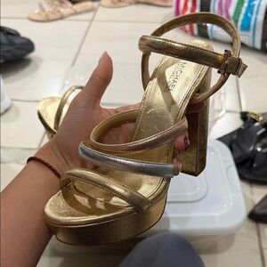 Michael Kors Metallic Gold and Silver Heels